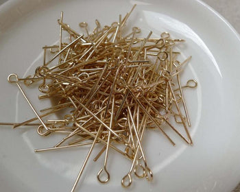 Accessories - 500 Pcs Of KC Gold Rose Gold Eye Pin Eyepins 22mm  A5877