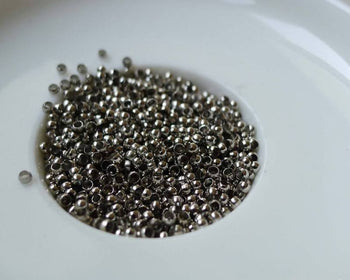 Accessories - 500 Pcs Of Silvery Gray Nickel Tone Brass Crimp Beads 2mm A5666
