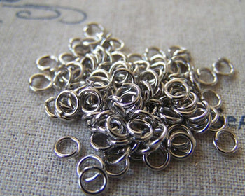 Accessories - 500 Pcs Of Silvery Gray Nickel Tone Jump Rings  4mm 22gauge A2340
