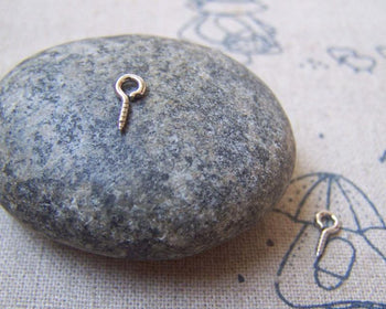 Accessories - 500 Pcs Of Silvery Gray Nickel Tone Mini Screw Eye Pins 4x8mm -------- 19 Gauge A4822