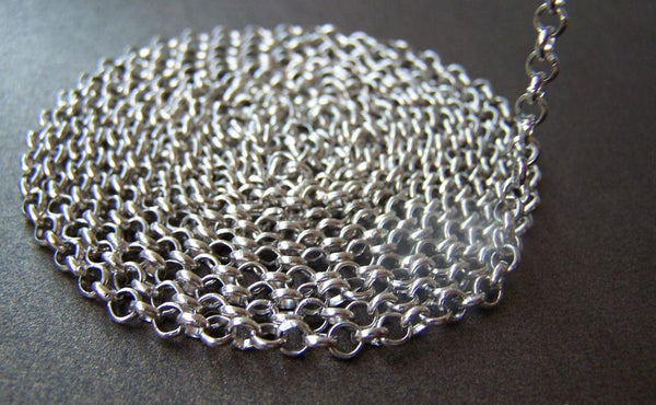 Accessories - 6.6 Ft (2m) Silvery Gray Brass Round Rollo Chain Unsoldered Links  3.8mm  A2005