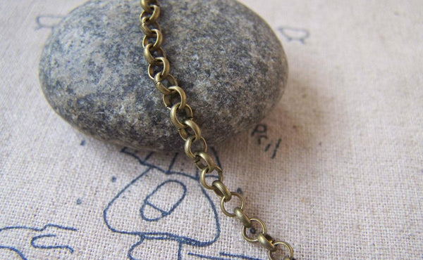 Accessories - 6.6ft (2m) Antique Bronze Brass Rollo Chain For Necklaces And Bracelets Unsoldered Links A5402