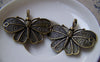 Accessories - 6 Pcs Antique Bronze Butterfly Pendants 32x42mm A5060
