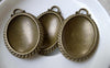Accessories - 6 Pcs Antique Bronze Oval Pendant Tray, Coiled Edge Bezel Settings Match 22x30mm Cabochon A7248