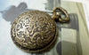 Accessories - 6 Pcs Antique Bronze Pocket Watch Round Base Pendants Match 19.5mm Cabochon A6418