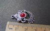 Accessories - 6 Pcs Antique Silver Red Turquoise Chandelier Earring Drops Pendant Charms 17x30mm A990