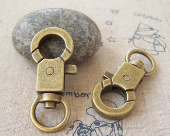 Accessories - 6 Pcs Antiqued Bronze Huge Lobster Clasps 18x44mm A5272
