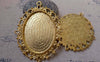 Accessories - 6 Pcs Gold Pendant Tray Base Settings Blank Bezel Match 30x40mm Cabochon Cameo A6261