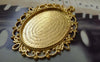 Accessories - 6 Pcs Gold Pendant Tray Base Settings Blank Bezel Match 30x40mm Cabochon Cameo A6261