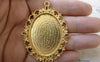 Accessories - 6 Pcs Gold Pendant Tray Base Settings Blank Bezel Match 30x40mm Cabochon Cameo A6261