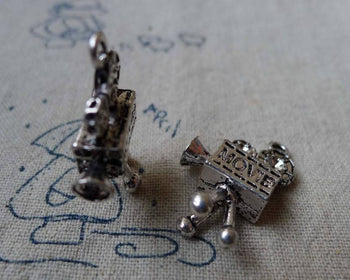 Accessories - 6 Pcs Movie Camcorder Antique Silver Video Camera Charms Rhinestone Pendants 18x22mm A5479