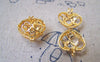 Accessories - 6 Pcs Non Tarnish 16K Gold Color Heart Wish Box Retro Olympic Rings Pendants  16x19mm A2265