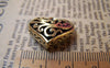 Accessories - 6 Pcs Of Antique Bronze 3D Filigree Swirly Heart Pendants  20x20mm A3018