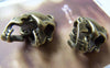 Accessories - 6 Pcs Of Antique Bronze 3D Skull Pendants Charms With Movable Jaw Size 11x18x20mm A2937