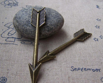 Accessories - 6 Pcs Of Antique Bronze Arrow Charms 11.5x63mm A1437