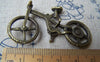 Accessories - 6 Pcs Of Antique Bronze Bike Bicycle Pendants Charms 30x52mm A926