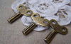Accessories - 6 Pcs Of Antique Bronze Clock Winding Key Charms Pendants 22x27mm A204