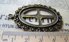 Accessories - 6 Pcs Of Antique Bronze Filigree Cross Oval Cameo Base Settings Match 27x37mm Cameo  A3168