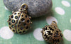 Accessories - 6 Pcs Of Antique Bronze Filigree Ladybug Ladybird Pendants 17x18mm A1802