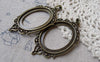 Accessories - 6 Pcs Of Antique Bronze Filigree Oval Cameo Base Bezel Settings Match 30x40mm  A7213