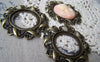 Accessories - 6 Pcs Of Antique Bronze Filigree Twisted Round Cameo Base Settings Match 30mm Cab A1236