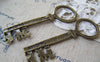 Accessories - 6 Pcs Of Antique Bronze Flat  Key Pendant  23x68mm A4272