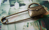 Accessories - 6 Pcs Of Antique Bronze Handbag Safety Pins Broochs 11x50mm A4872