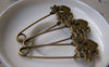 Accessories - 6 Pcs Of Antique Bronze Horse Pony Safety Pins Broochs 22x53mm A2963