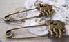 Accessories - 6 Pcs Of Antique Bronze Horse Pony Safety Pins Broochs 22x53mm A2963