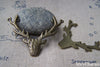 Accessories - 6 Pcs Of Antique Bronze Huge Antler Deer Head Horn Charms Pendants Connector  38x54mm A2822