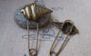 Accessories - 6 Pcs Of Antique Bronze Ice Cream Cone Safety Pin Brooch Findings 11x50mm A1272
