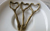 Accessories - 6 Pcs Of Antique Bronze Irregular Heart Skeleton Key Charms Pendants 18x51mm  A7245