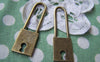 Accessories - 6 Pcs Of Antique Bronze Long Lock Charms Pendants 15x51mm A2986