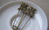 Accessories - 6 Pcs Of Antique Bronze Lovely Butterfly Safety Pins Broochs 11x50mm A4874