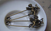 Accessories - 6 Pcs Of Antique Bronze Lovely Cupid Angel Safety Pins Broochs 11x50mm A4893