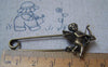 Accessories - 6 Pcs Of Antique Bronze Lovely Cupid Angel Safety Pins Broochs 11x50mm A4893