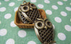 Accessories - 6 Pcs Of Antique Bronze Lovely Owl Pendants Charms 23x33mm A117