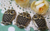 Accessories - 6 Pcs Of Antique Bronze Lovely Owl Pendants Charms 23x33mm A117