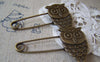 Accessories - 6 Pcs Of Antique Bronze Lovely Owl Safety Pins Broochs 11x50mm A4252