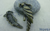 Accessories - 6 Pcs Of Antique Bronze Lovely Parrot Bird Charms 14x38mm A301