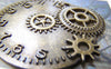 Accessories - 6 Pcs Of Antique Bronze Mechanical Clock Pendants 43x46mm A2891