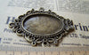 Accessories - 6 Pcs Of Antique Bronze Oval Bow Tie Cameo Base Pendants Tray Match 24x33mm Cabochon A3519