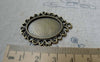 Accessories - 6 Pcs Of Antique Bronze Oval Cameo Base Pendants Match 18x25mm Cabochon A6143