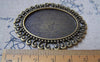 Accessories - 6 Pcs Of Antique Bronze Oval Cameo Base Pendants Tray Match 30x40mm Cabochon A3525