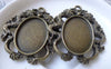 Accessories - 6 Pcs Of Antique Bronze Oval Cameo Base Settings Match 18x25mm Cabochon  A7025