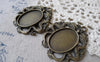 Accessories - 6 Pcs Of Antique Bronze Oval Cameo Base Settings Match 18x25mm Cabochon  A7025