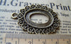 Accessories - 6 Pcs Of Antique Bronze Oval Cameo Base Settings Match 20x25mm Cabochon A3172