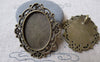 Accessories - 6 Pcs Of Antique Bronze Oval Cameo Base Settings Pendant Match 18x25mm Cabochon A7258