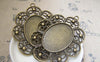 Accessories - 6 Pcs Of Antique Bronze Oval Cameo Cabochon Base Settings Match 31x41mm A2173