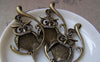 Accessories - 6 Pcs Of Antique Bronze Owl Earring Pendant Charms 30x48mm A126